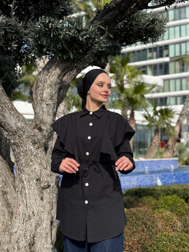 Resim 6522 Keten Şal Yaka Gömlek