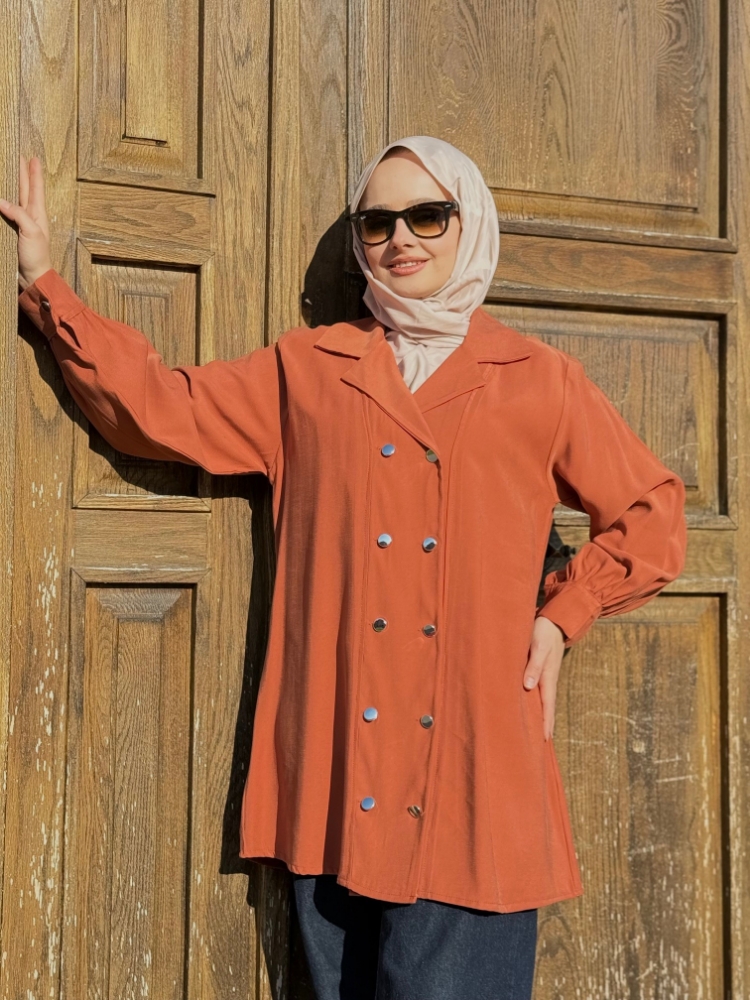 Resim 6509 Tensel Çift Düğmeli Tunik