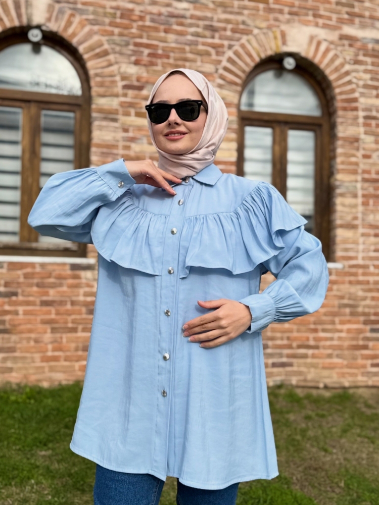 Resim 6534 Cupra Fırfırlı Gömlek