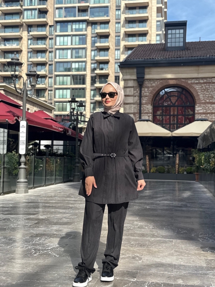 Resim 6525 Nubuk Kemerli Pantolon Takım