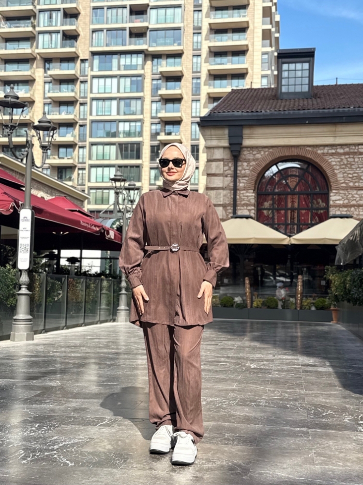 Resim 6525 Nubuk Kemerli Pantolon Takım