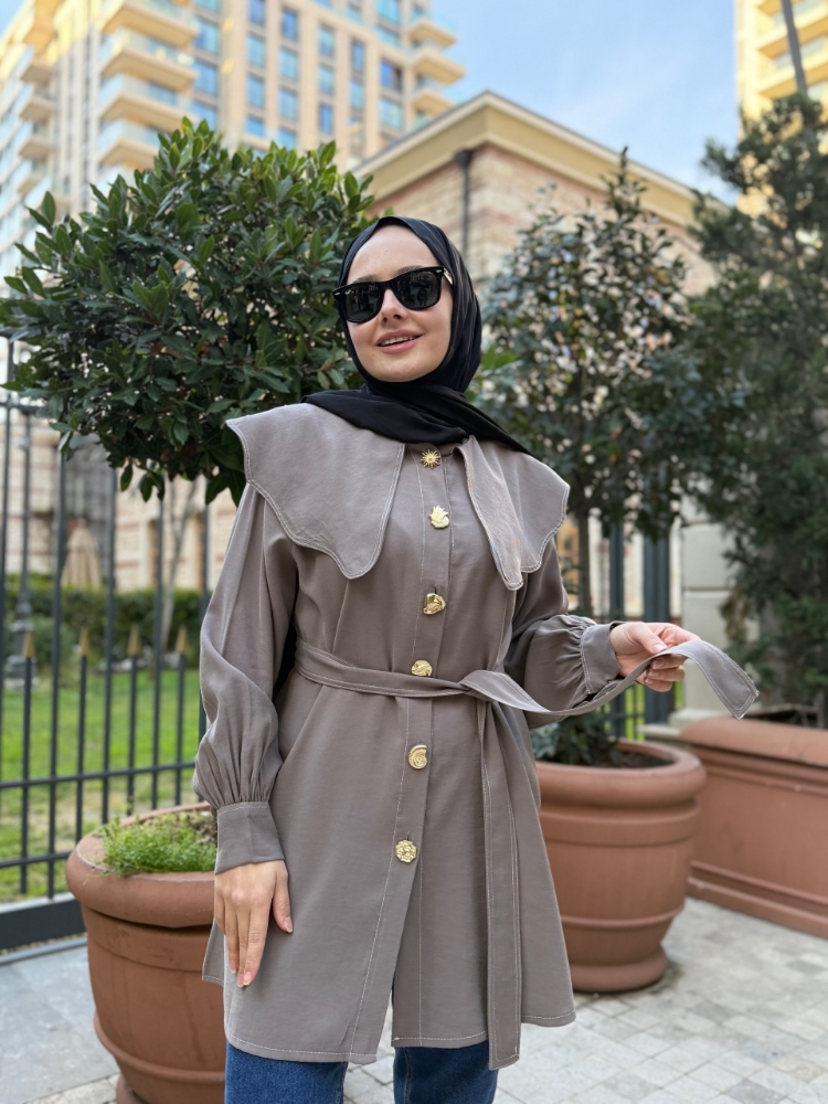 Resim 6529 Diagonal Şal Yaka Gömlek