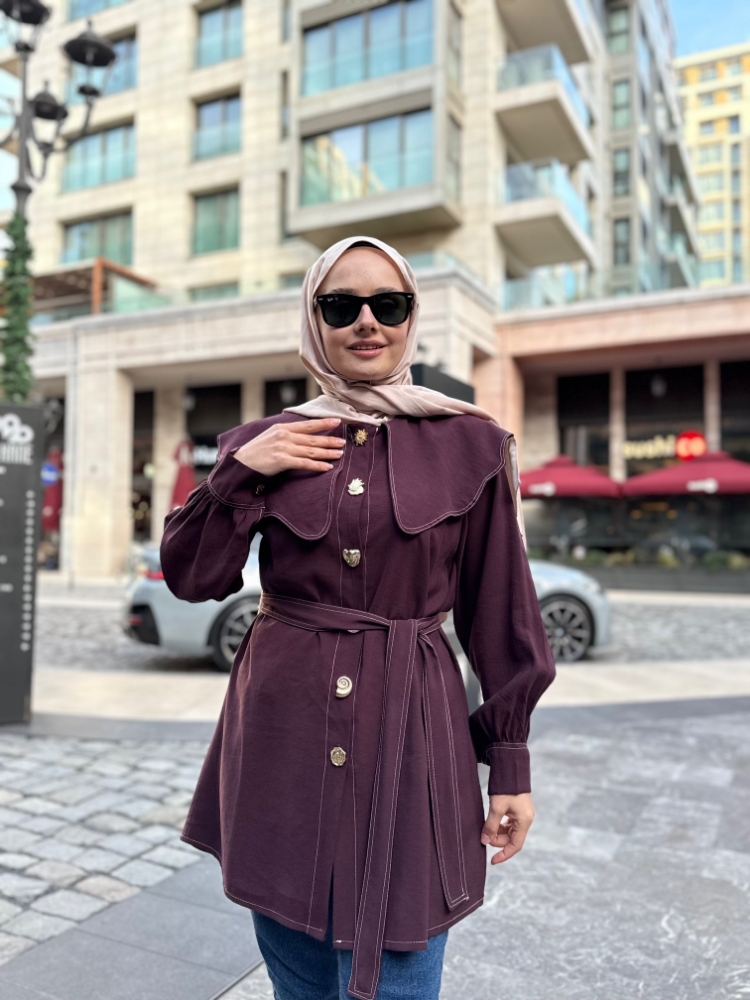 Resim 6529 Diagonal Şal Yaka Gömlek