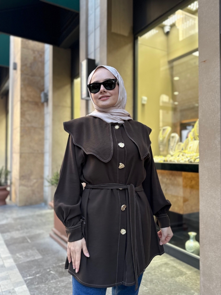 Resim 6529 Diagonal Şal Yaka Gömlek