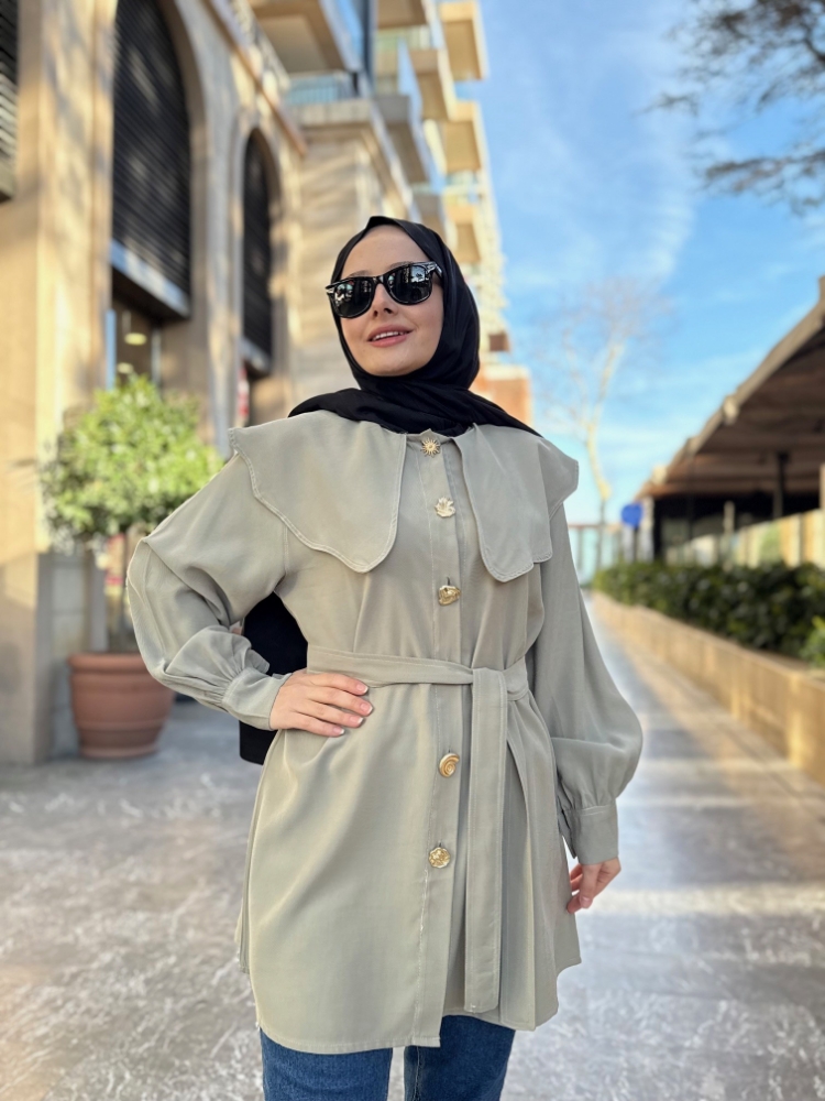 Resim 6529 Diagonal Şal Yaka Gömlek