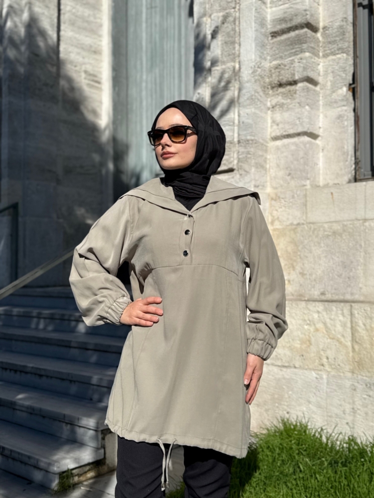 Resim 6504 Tensel Şal Yaka Tunik