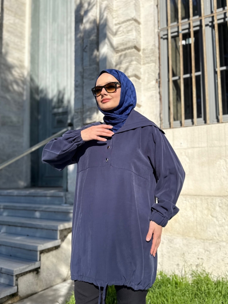 Resim 6504 Tensel Şal Yaka Tunik