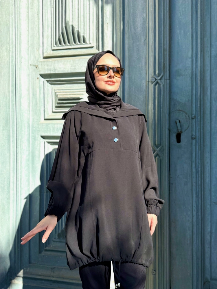 Resim 6504 Tensel Şal Yaka Tunik