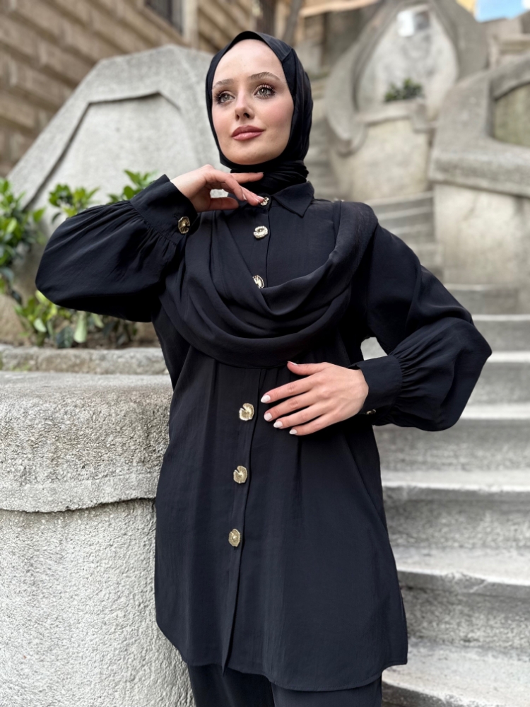 Resim 6528 Modal Şal Detaylı Gömlek