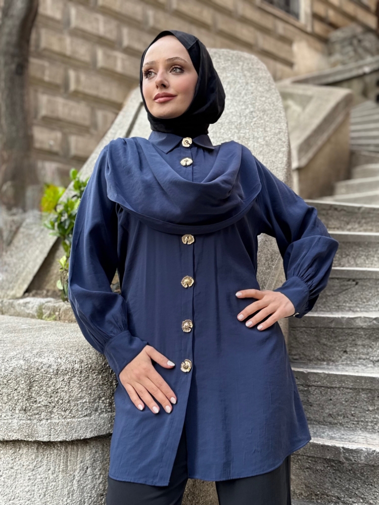 Resim 6528 Modal Şal Detaylı Gömlek